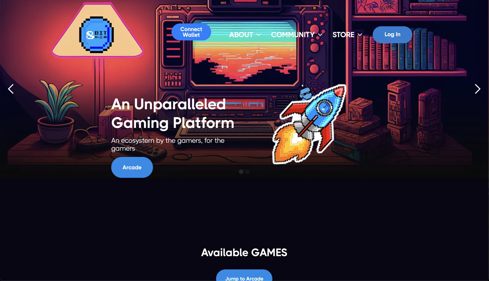 8bit Arcade portfolio interface
