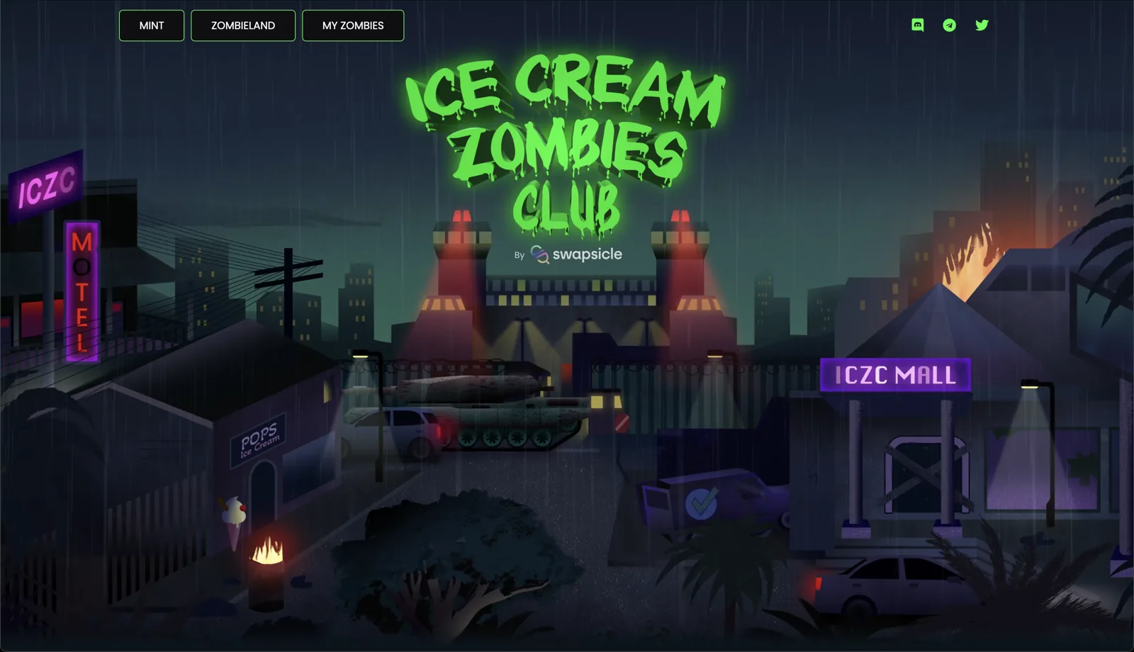 Ice Cream Zombies portfolio interface